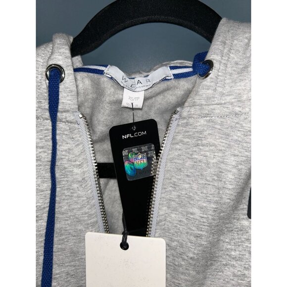 NEW Women's XS WEAR by Erin Andrews Gray Indianapolis Colts Full-Zip Hoodie - Picture 2 of 5